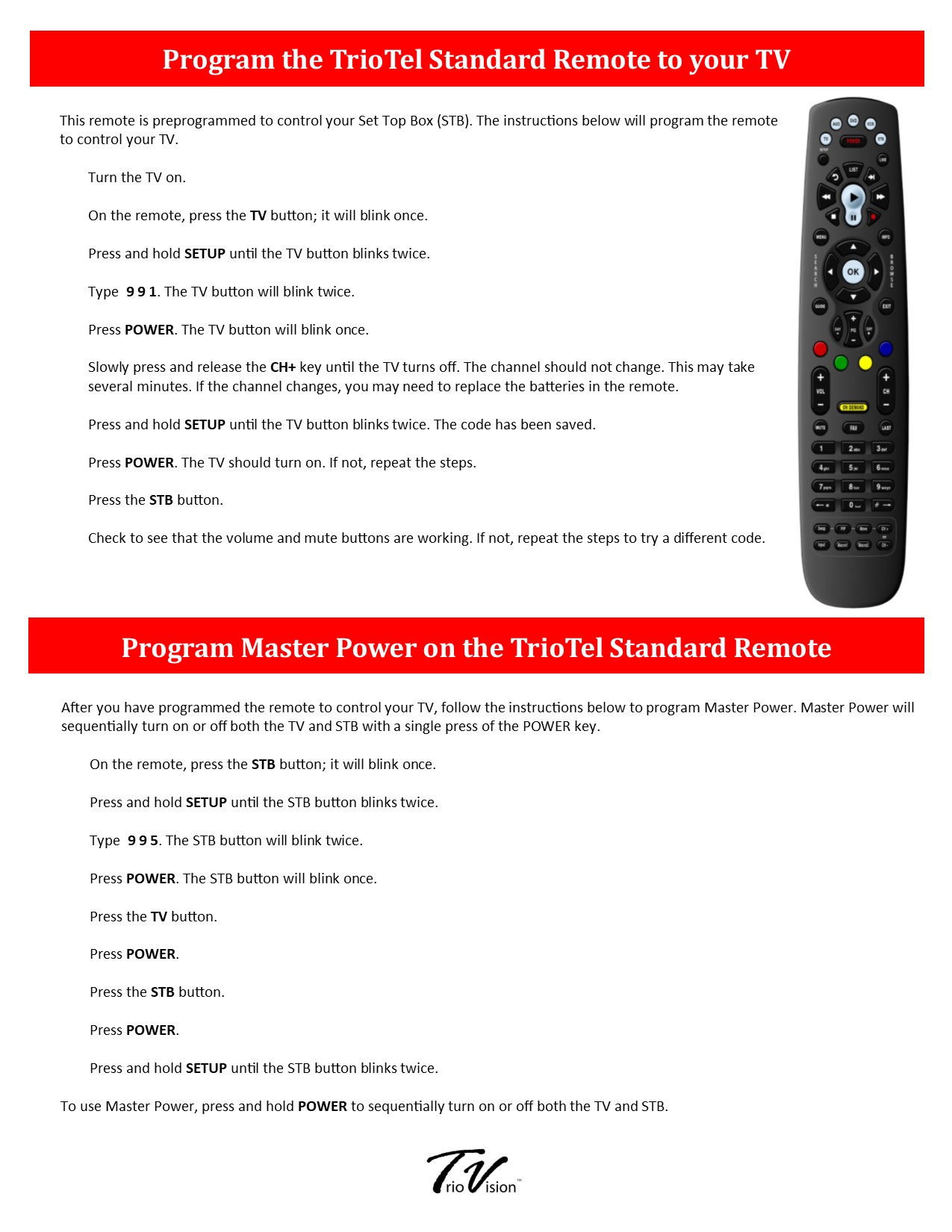 Program Standard Remote