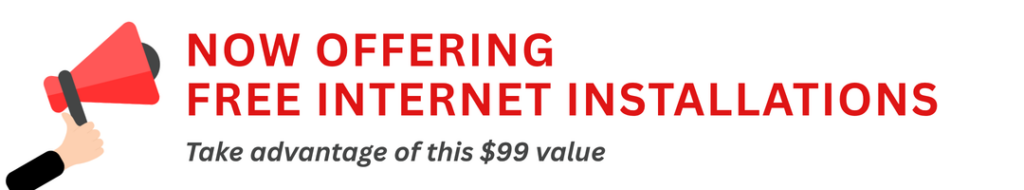 Now offering FREE Internet Installations through September! (1) Now offering FREE Internet Installations through September\! \(1\)